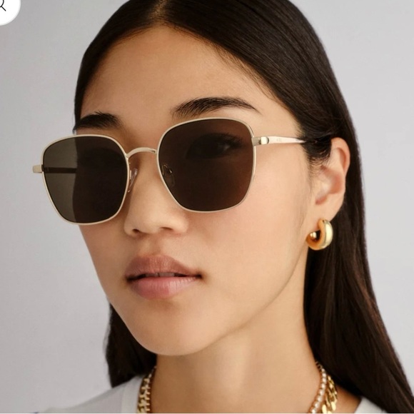 NWT AIRE Spiral Sunglasses Chic Gold and Brown Oversized Sunglasses - Picture 1 of 5